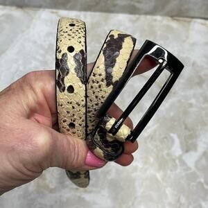 WCM leather belt with rattlesnake pattern